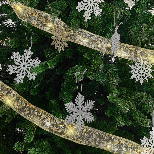 Christmas Tree Decorations String Lights 40ft 100 LED Lights Copper Wire Ribbon Lights for Party Wedding Holiday Battery Powered