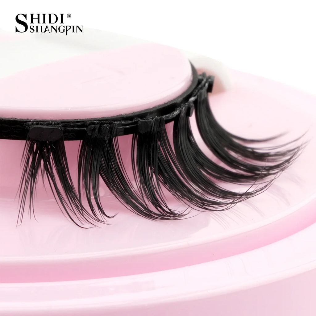 Hot 1 Pair Magnetic Eyelashes Handmade Fluffy Faux Mink Lashes Reusable Natural False Eyelashes and Magnetic Tweezers Set Makeup