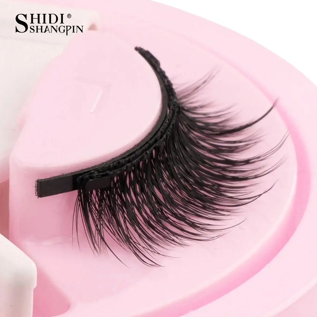 Hot 1 Pair Magnetic Eyelashes Handmade Fluffy Faux Mink Lashes Reusable Natural False Eyelashes and Magnetic Tweezers Set Makeup